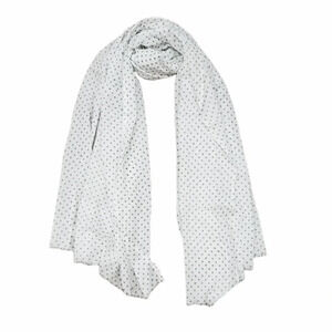 ES White Polka Dot Cotton Blanket Scarf